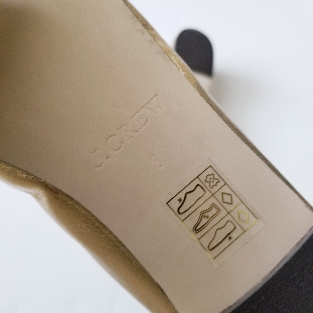 J. Crew Evie Gold Leather Ballet flats. Size 8. Like New - Picture 5 of 6